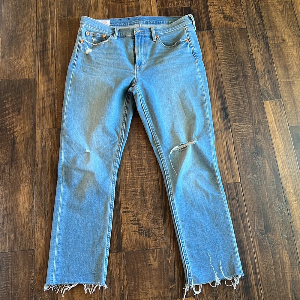 GAP vintage slim mid rise jeans size 10 cropped